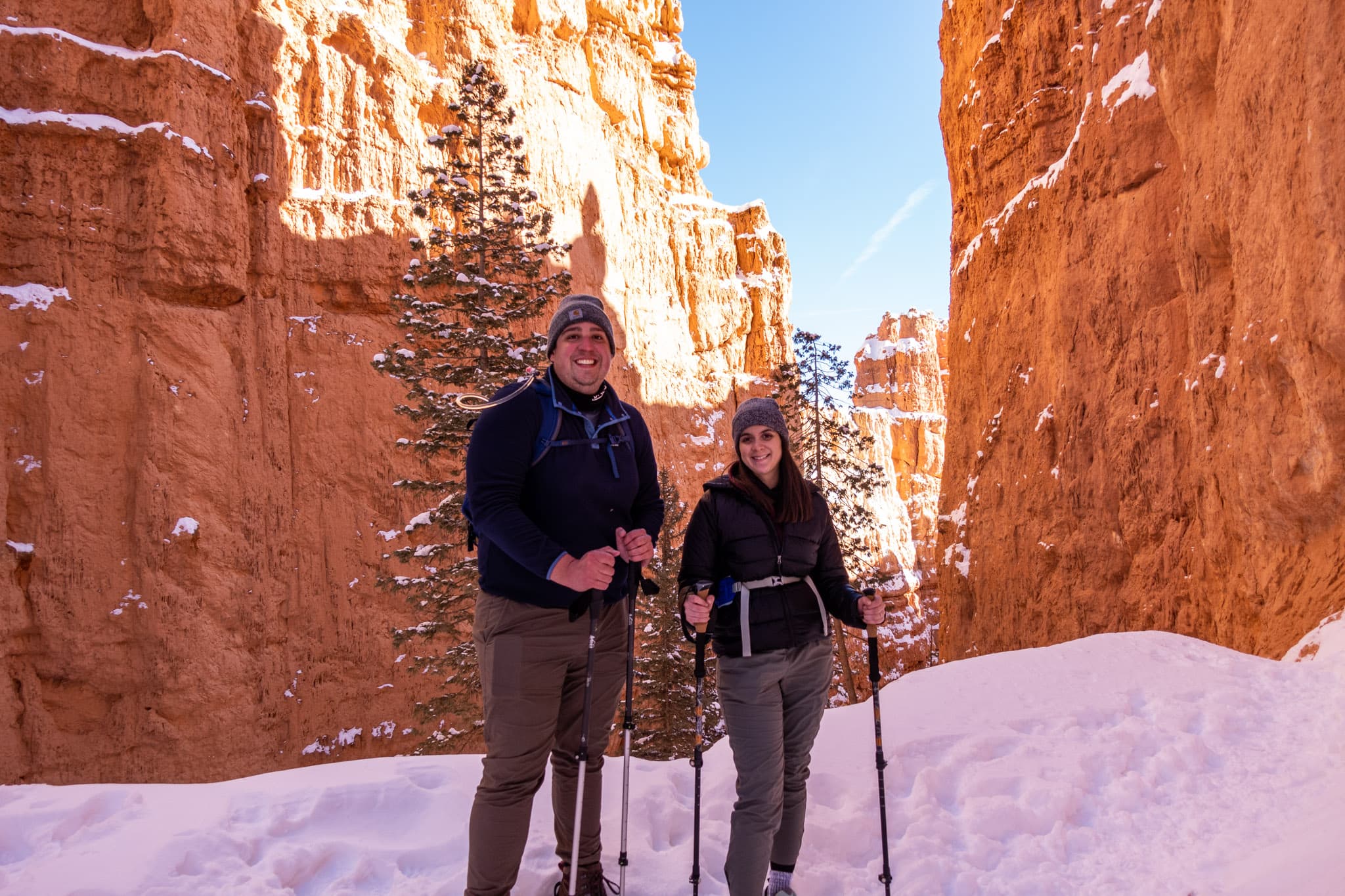 Vic and Gus hiking together in Bryce Canyon