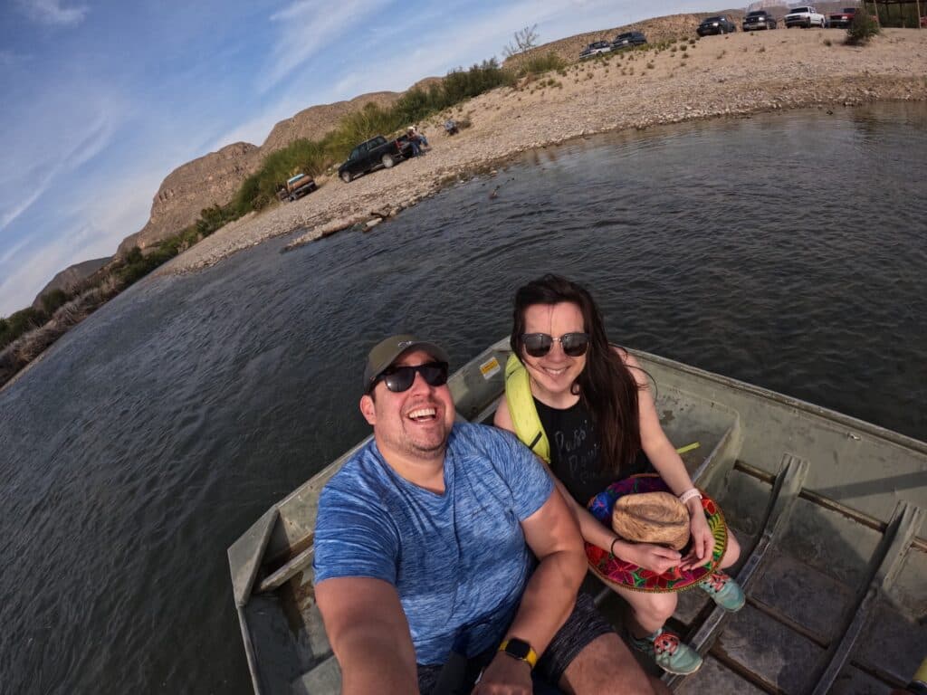 Vic and Gus at the Boquillas Crossing in Big Bend