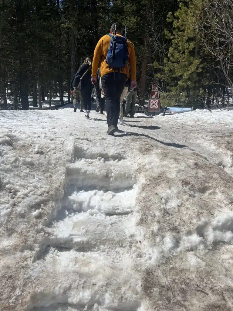 rocky mountain national park bear lake frozen stair entrance