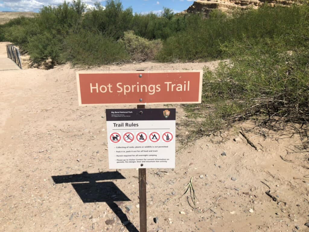 big bend national park hot springs parking lot trailhead