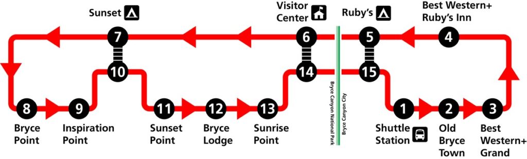 Shuttle Map - Bryce Canyon National Park