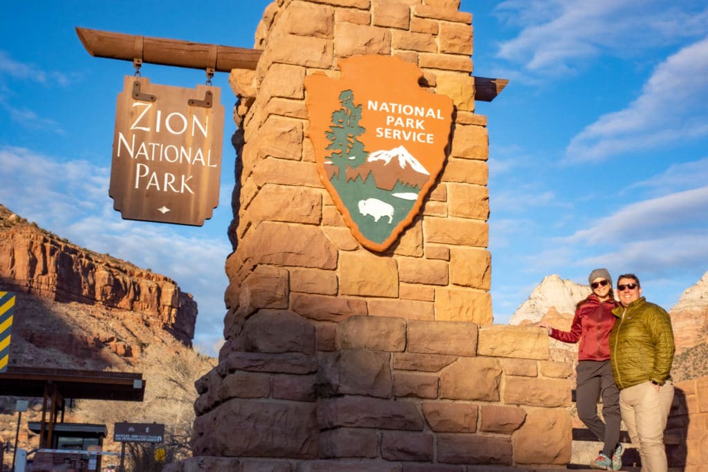 Zion national Park Entrance Sign