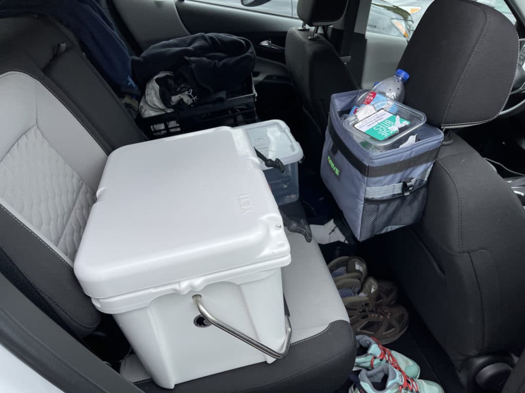 Yeti Cooler and Car Trash Can