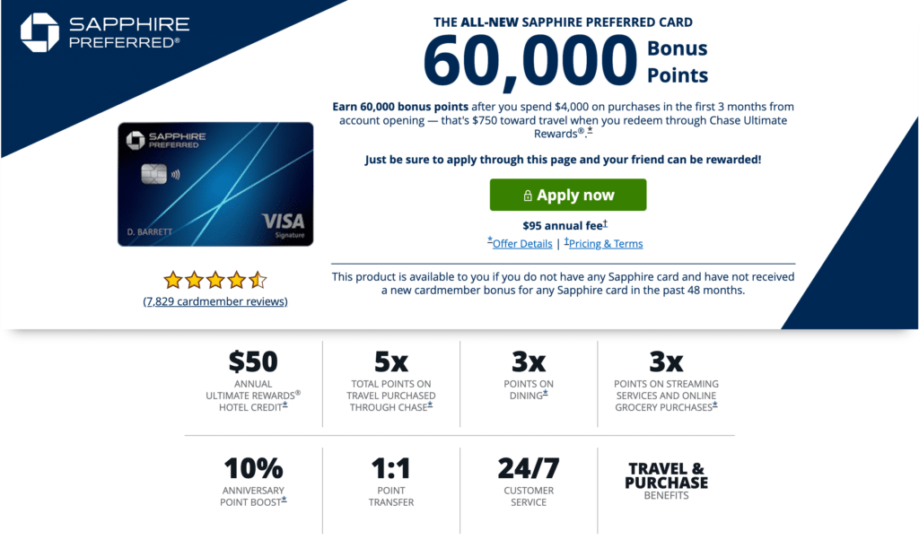 chase sapphire offer